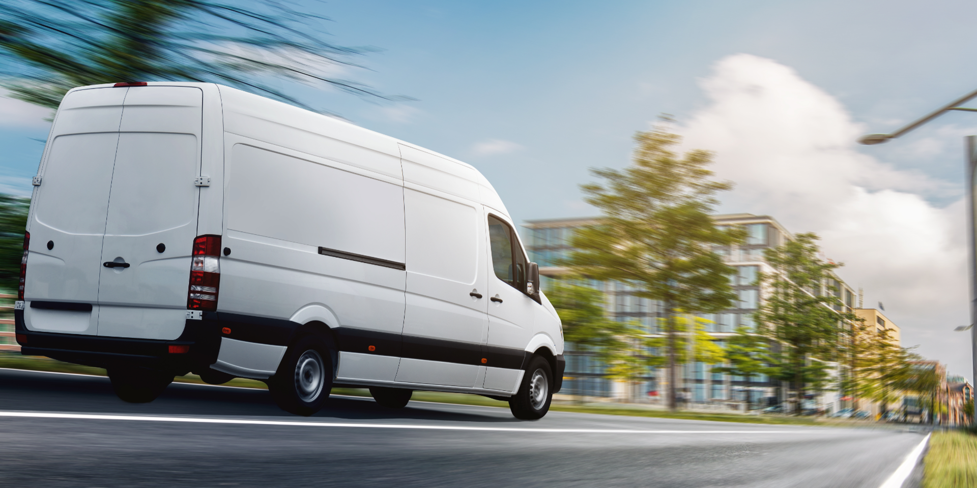 Delivery Van On City Street 2 1800X900